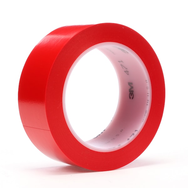 Vinyl Tape, 5.2 Mil, 2"x36 yds., Red, PK24